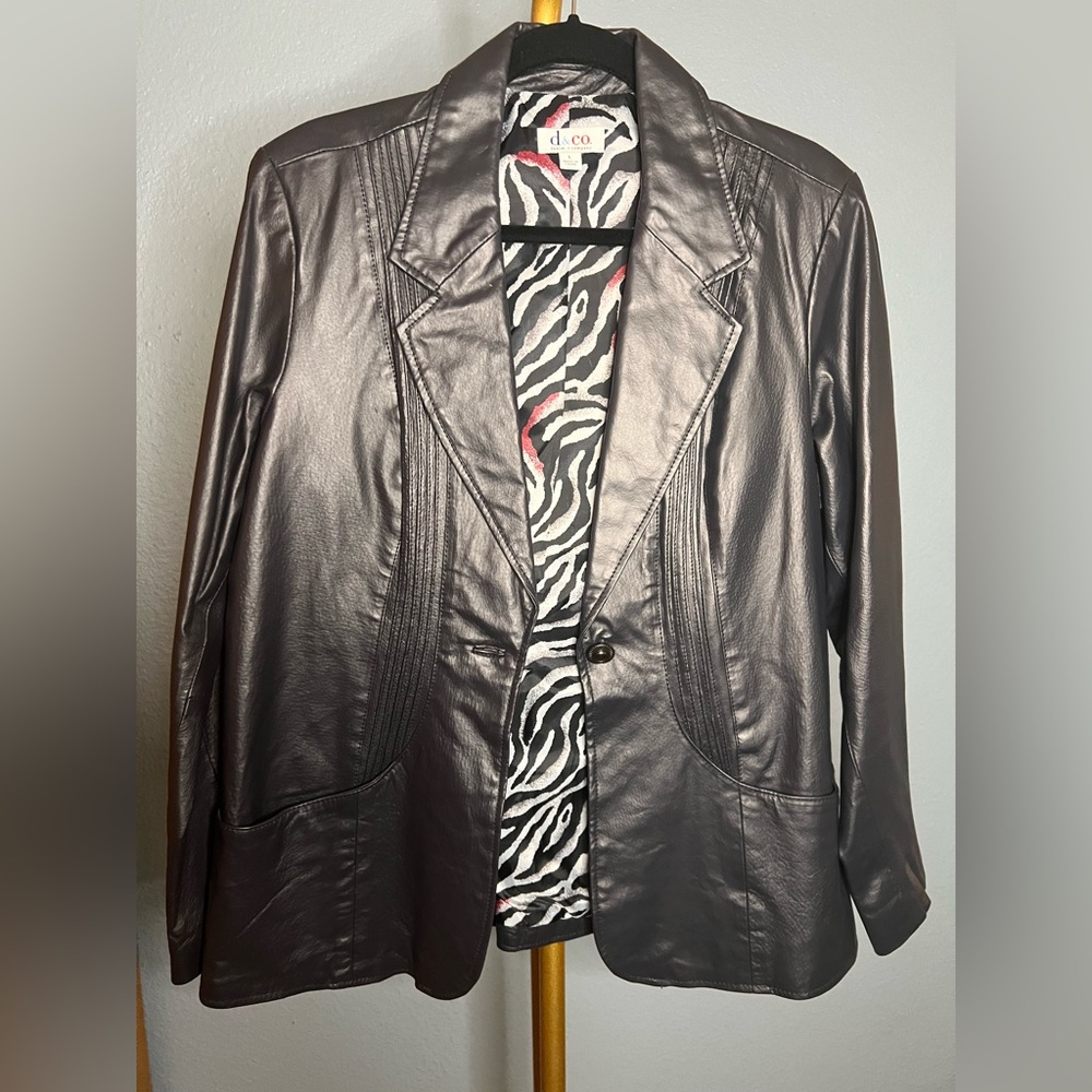 Black leather jacket blazer